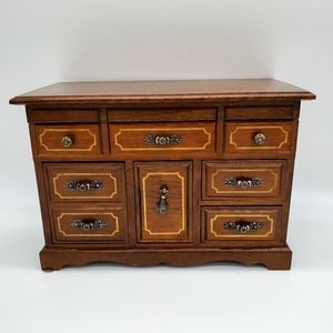 Vintage ~1970s Wooden Women's Dresser Top Jewelry Organizer Holder VG-EXC Used